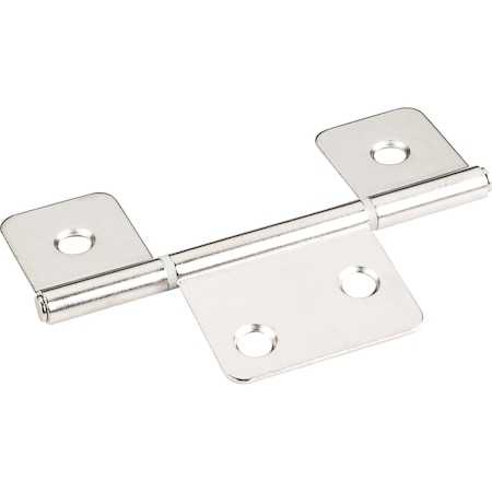 Hardware Resources Bright Nickel 3-1/2" Three Leaf Fixed Pin Swaged Non-Mortise Hinge 20251BN